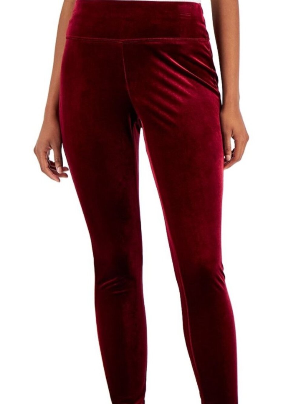 Burgundy Stretch Velvet Leggings XXL